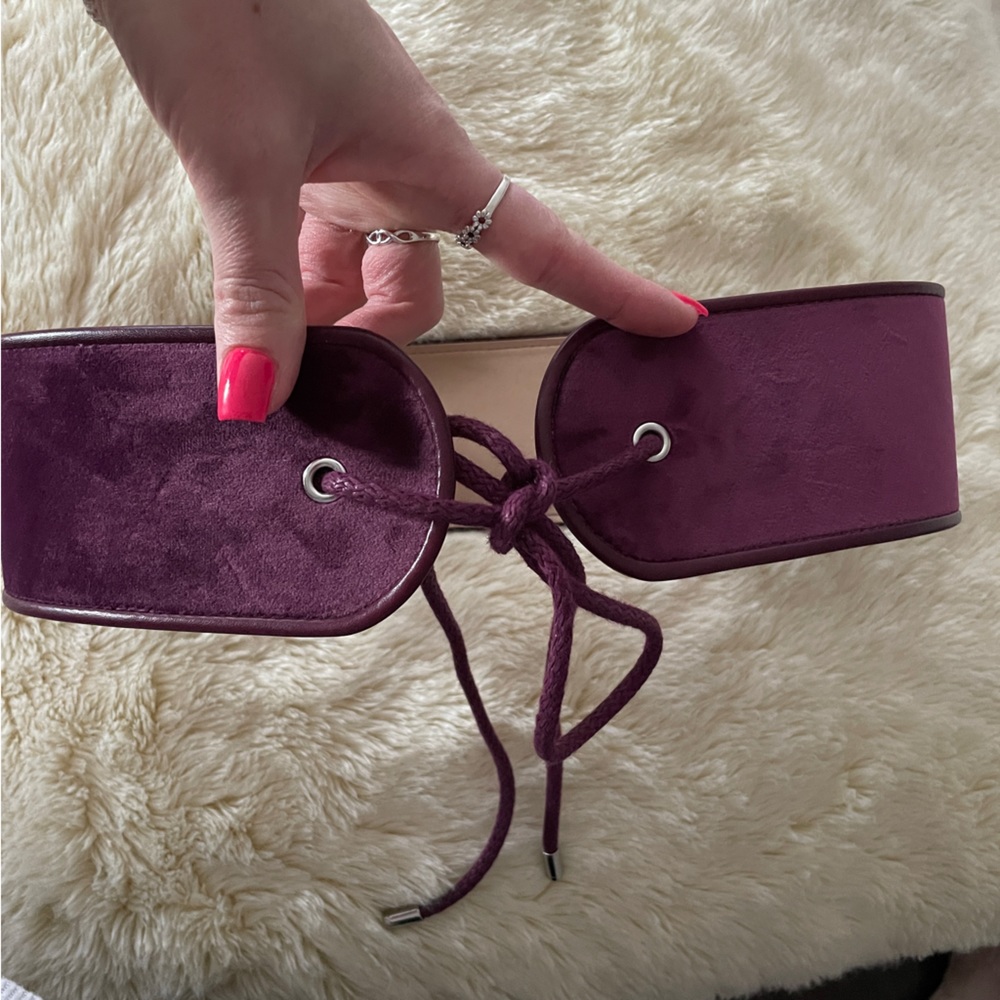 Aritzia Babaton Velvet String Tie Belt S/M